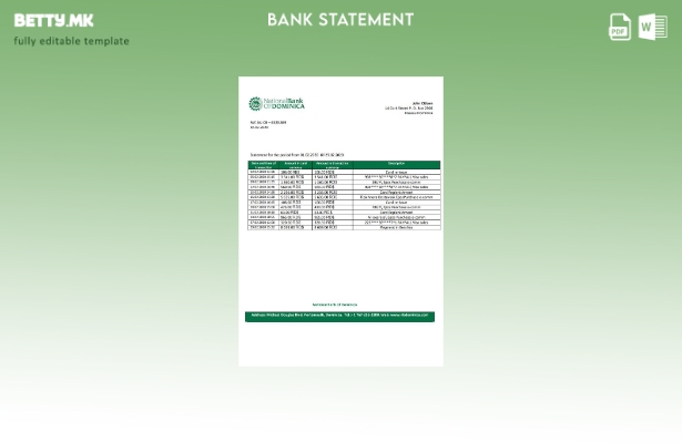 модерен стил Доминика Народна банка на Доминика шаблон за извод од банка